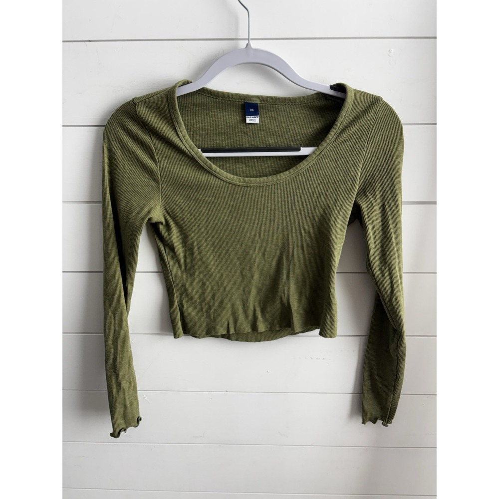 Old Navy Women's XS crop‎ Top Green 0272
